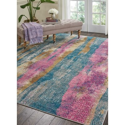 Maceo Blue/Pink Area Rug - Image 0