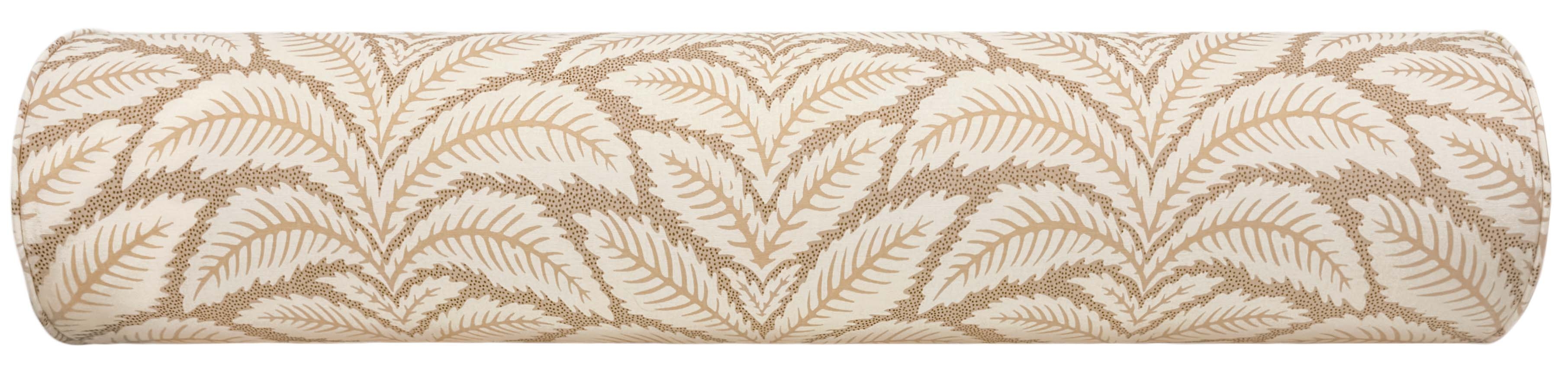 THE BOLSTER :: TALAVERA COTTON AND LINEN PRINT // BEIGE | BRUNSCHWIG & FILS - QUEEN // 9" X 36" - Image 2