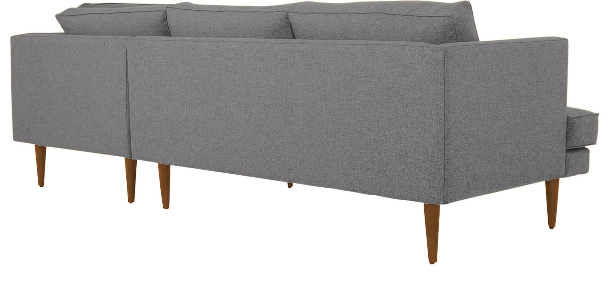 Gray Preston Mid Century Modern Sectional with Bumper (2 piece) - Royale Ash - Mocha - Right  - Image 3
