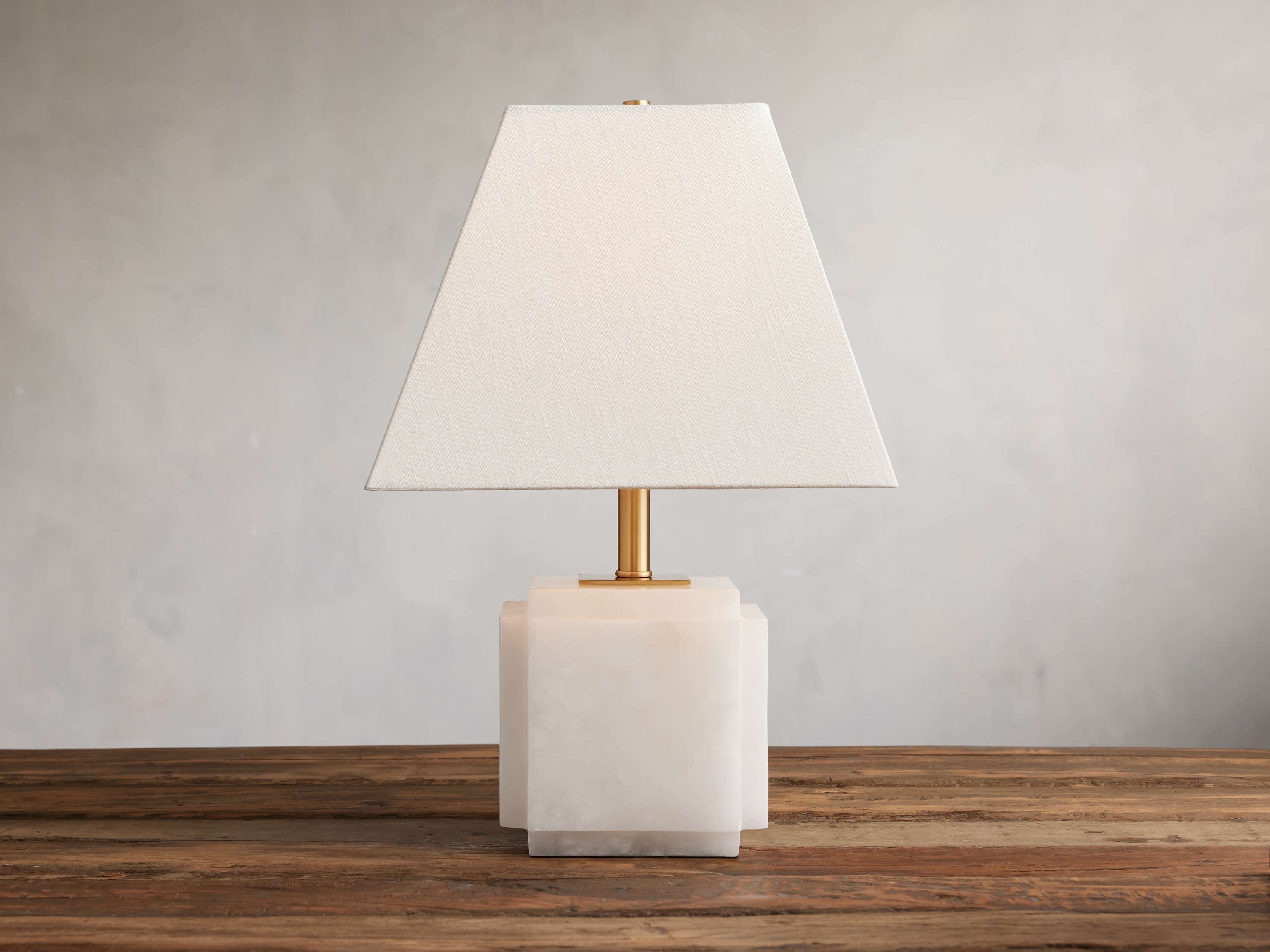 Fatima Table Lamp in Stone White  Alabaster - Image 0