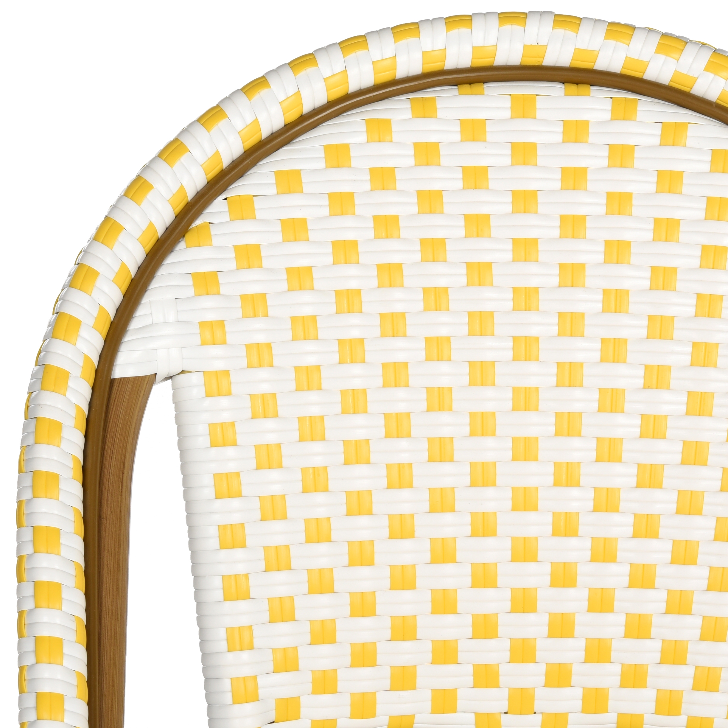 Salcha Indoor-Outdoor French Bistro Stacking Side Chair - Yellow/White/Light Brown - Arlo Home - Image 3