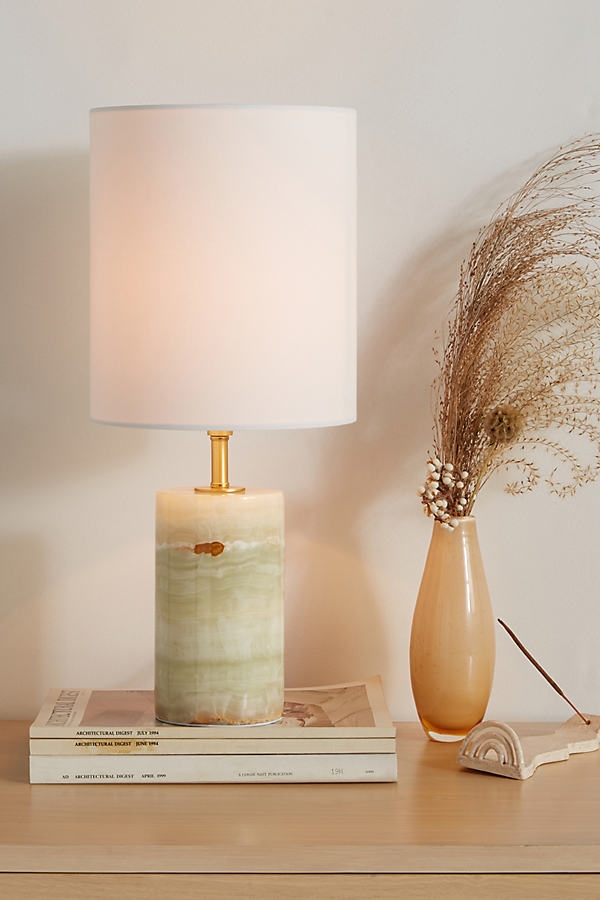 Jade Table Lamp By Anthropologie in Gold - Image 0