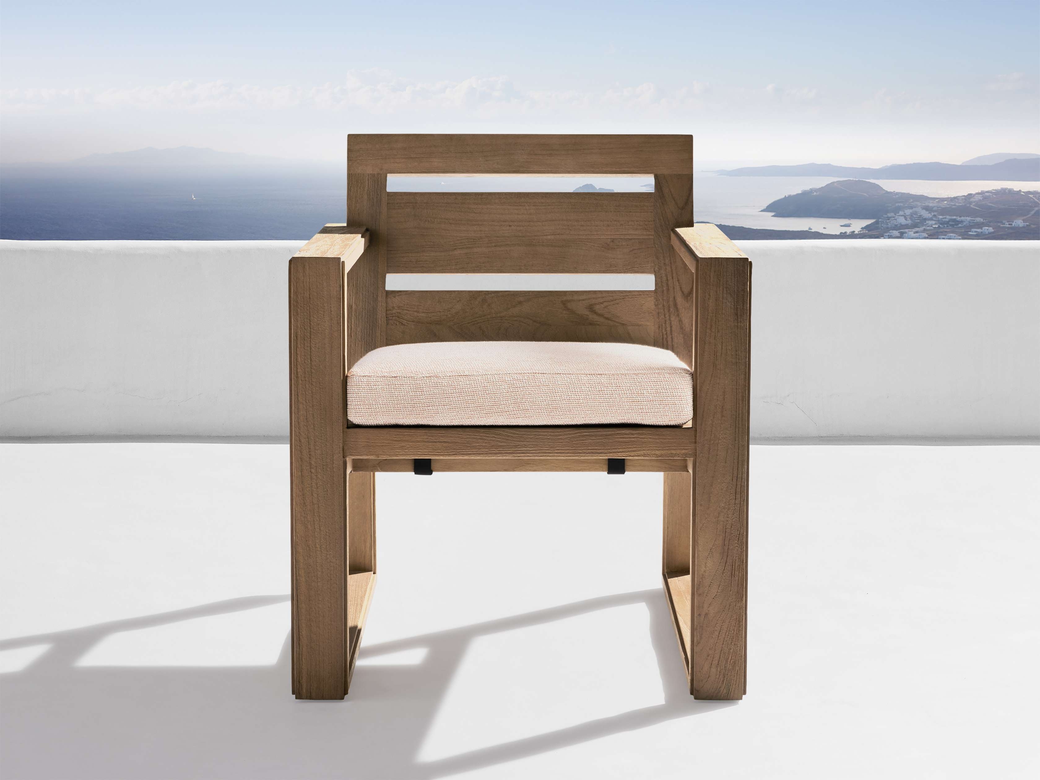 Canyon Outdoor Dining Arm Chair Teak in Natural - Image 0