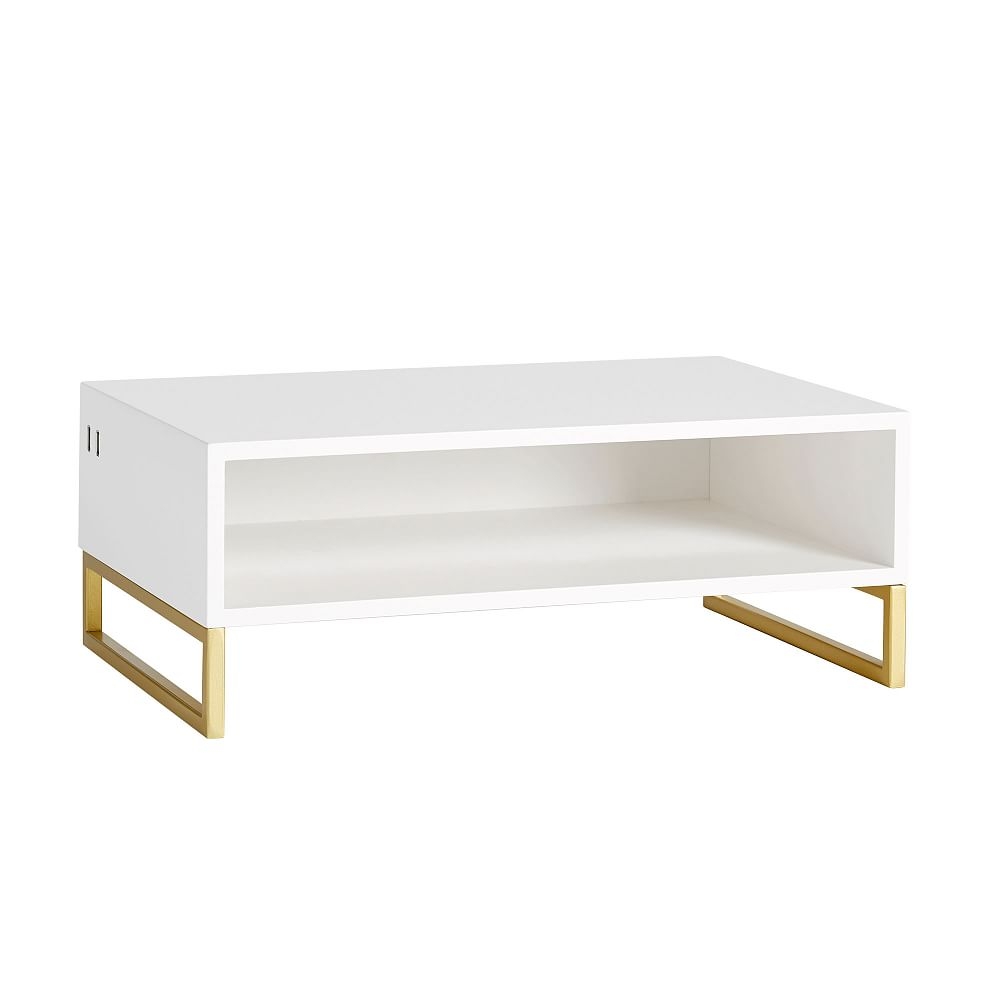 Glam USB Desk Riser, White/Gold - Image 0