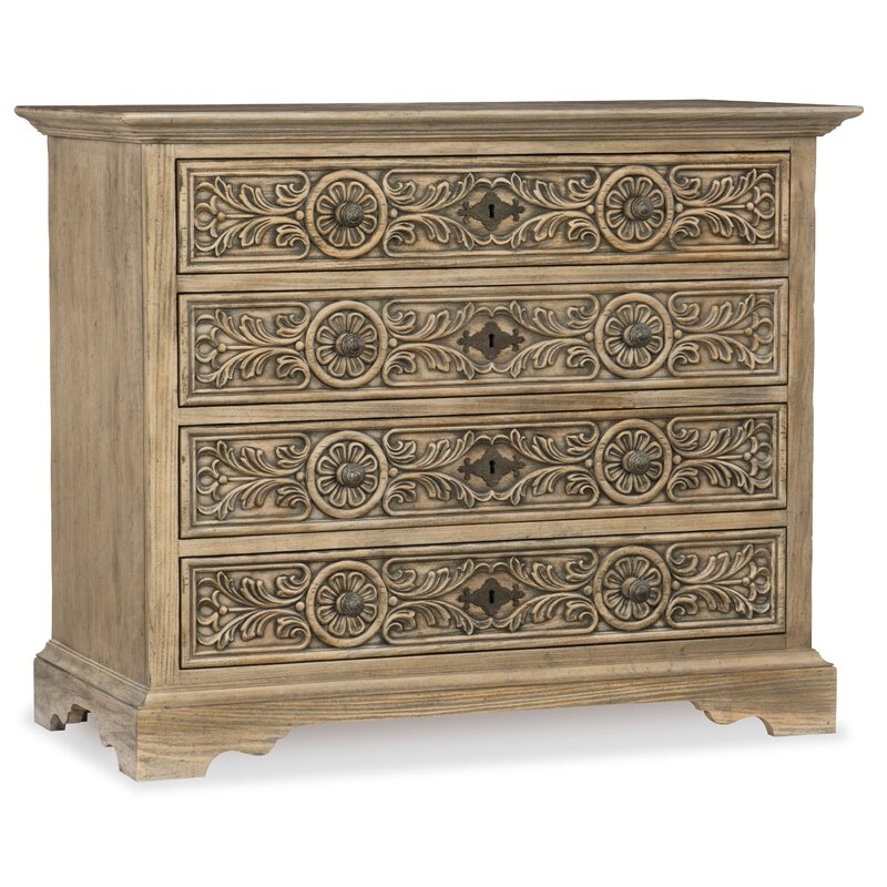 Hooker Furniture Hill Country 4 - Drawer Solid Wood Bachelor's Chest in Sandstone - Image 0