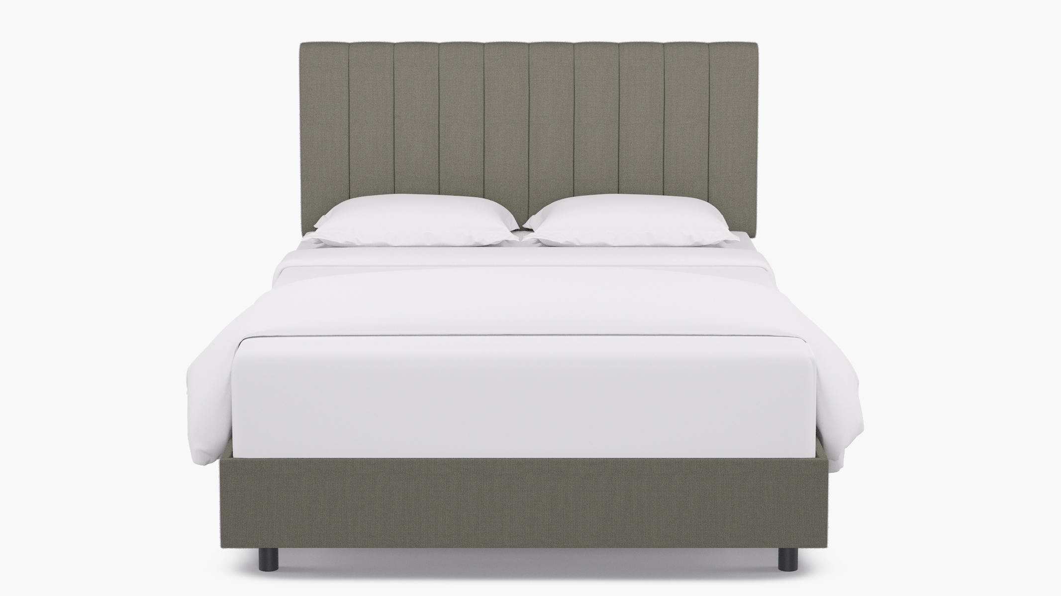 Channel Tufted Bed, Putty Everyday Linen, Queen - Image 0