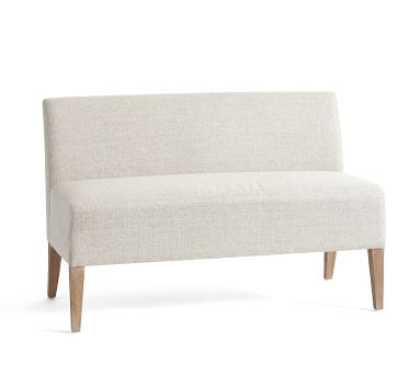 Modular Upholstered Banquette Corner, Tuscan Chestnut Leg, Basketweave Slub Oatmeal - Image 4