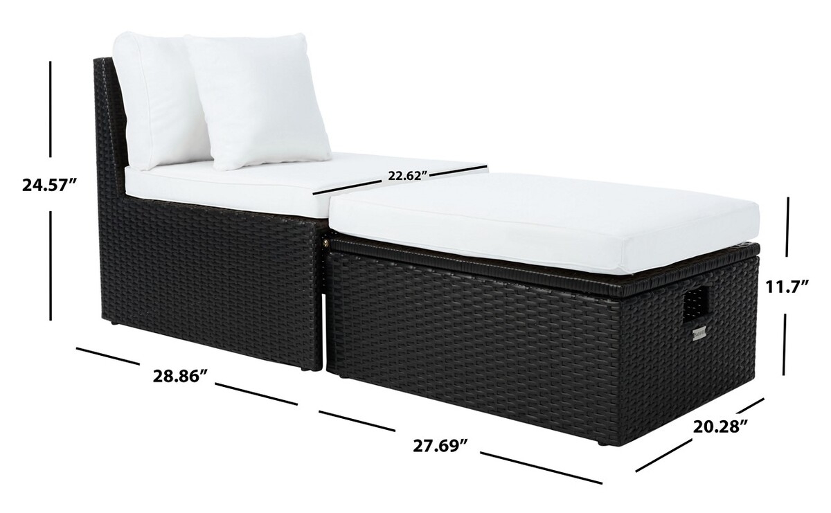 Pramla Outdoor Sette With Otto - Black / Beige - Safavieh - Image 9