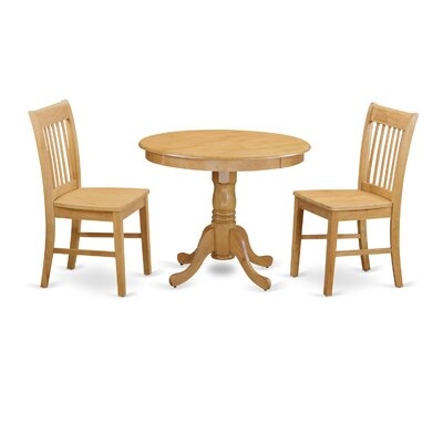 Devitt 3 - Piece Rubberwood Solid Wood Dining Set - Image 0