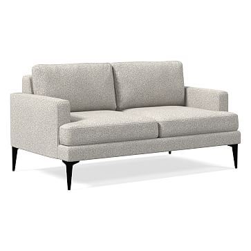 Andes Petite Loveseat, Poly, Chenille Tweed, Storm Gray, Dark Pewter - Image 0