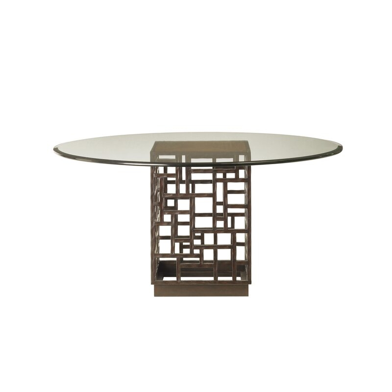Tommy Bahama Home Ocean Club South Sea Dining Table with Glass Top - Image 0