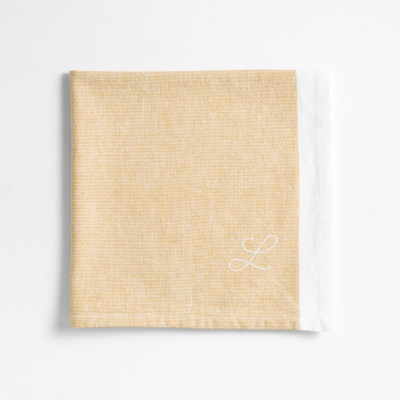 Mercer Saffron Yellow Organic Cotton Dinner Napkin - Image 4