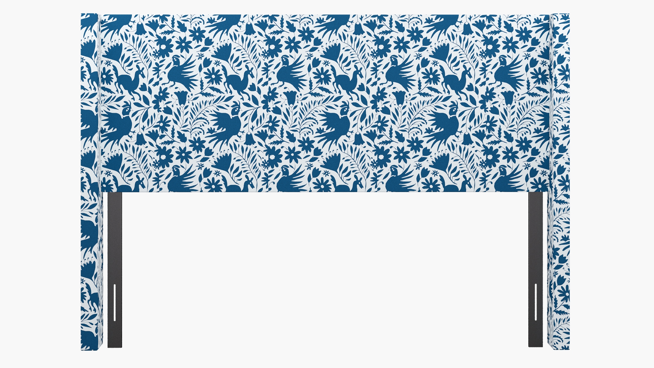 Modern Wingback Headboard, Cerulean Frida, King - Image 3