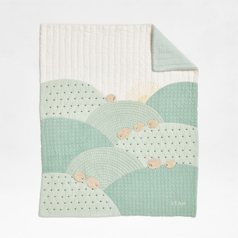 Counting Sheep Organic Cotton Baby Crib Quilt - Image 4