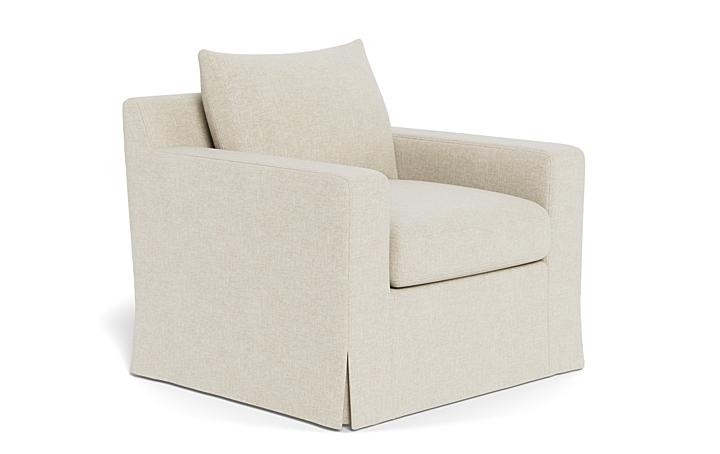 Sloan Slipcovered Swivel Glider Accent Chair - Image 1