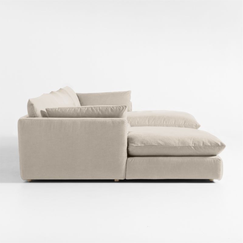 Unwind Modular 4-Piece U-Shaped Slipcovered Sectional Sofa with Double Chaise Lounge - Image 2