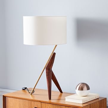 Caldas Table Lamp, Natural Linen, Black/Antique Brass, Set of 2 - Image 5