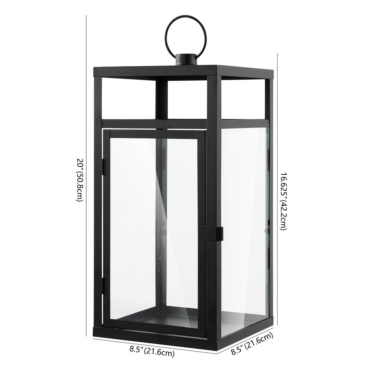 Fraleigh 20" Outdoor Lantern - Black - Safavieh - Image 3
