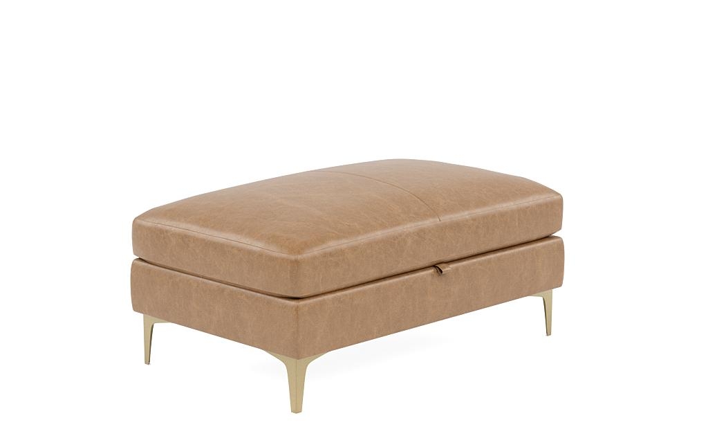 Sloan Leather Storage Ottoman - Image 1