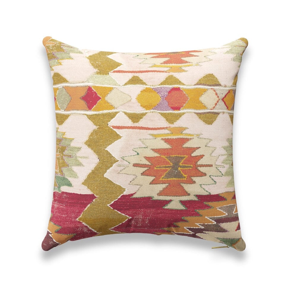 Bold Kaleidoscope Kilim Pillow by St. Frank | Green | 26" W x 26" H | Linen - Image 0