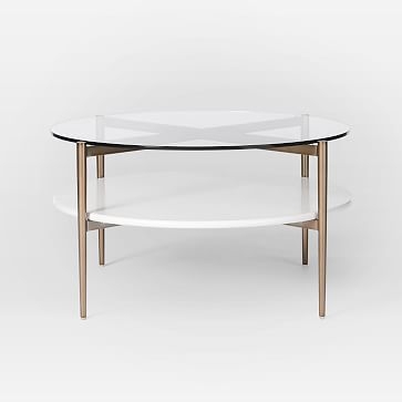 Mid-Century Art Display Round Coffee Table, Cloud - Image 1