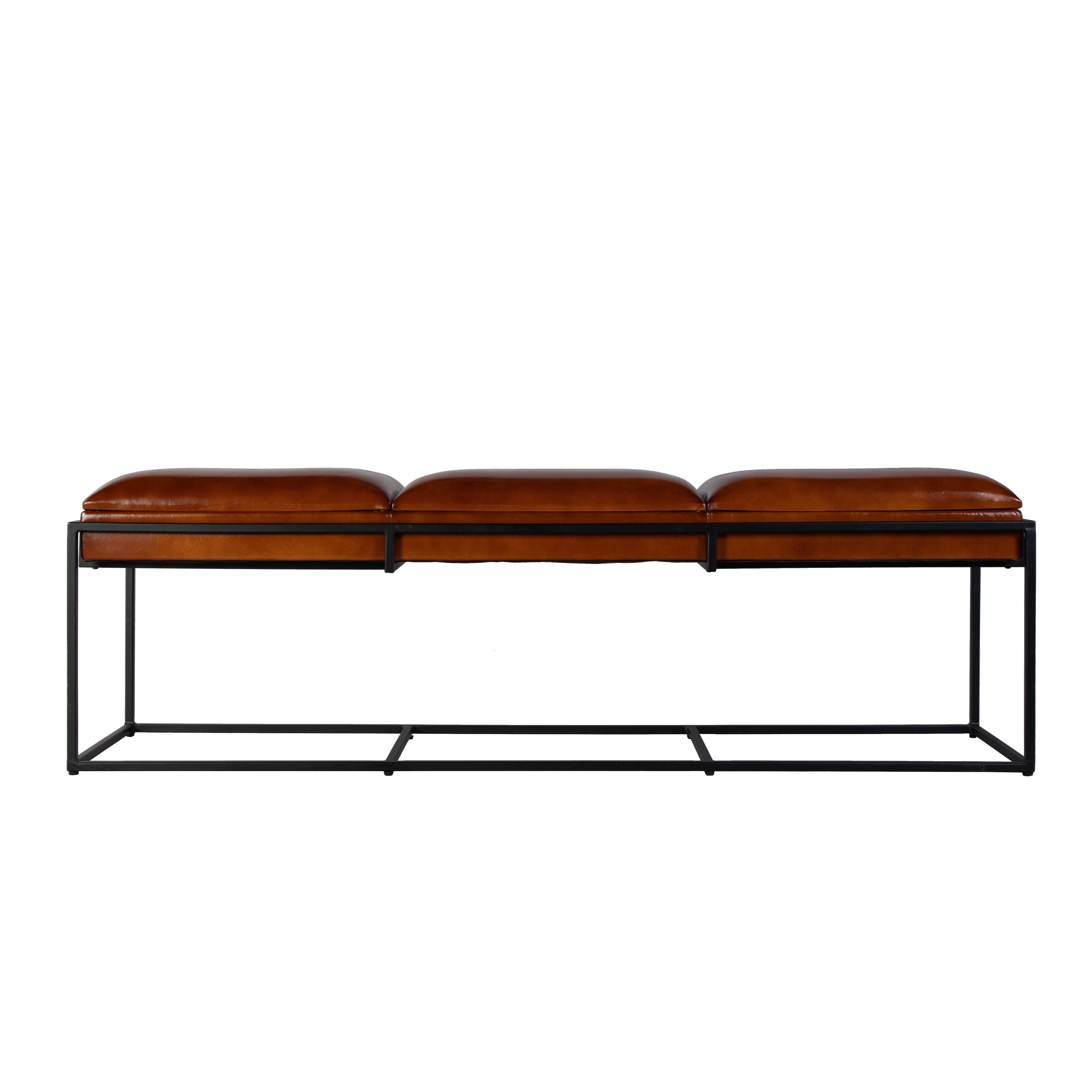 Kane Brown Leather Accent Bench - Image 3