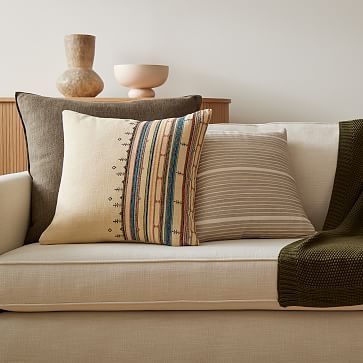 Silk Mini Stripe Pillow Cover, Copper, 12"x21" - Image 3