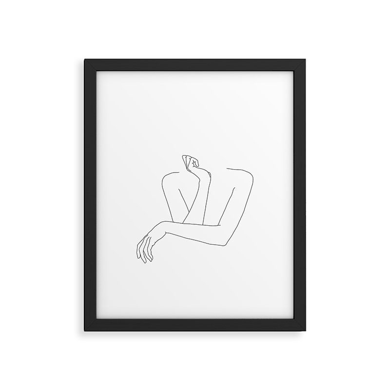 Crossed Arms Illustration Anna by The Colour Study, Modern Framed Art Print, Black, 20" x 16" - Image 0