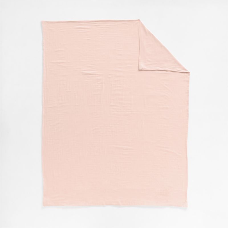 Supersoft Gauze Organic Cotton Pale Pink Twin XL Duvet Cover - Image 3
