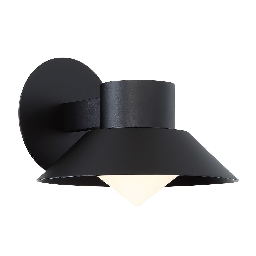 Angled Metal Outdoor Sconce 8", Black - Image 0