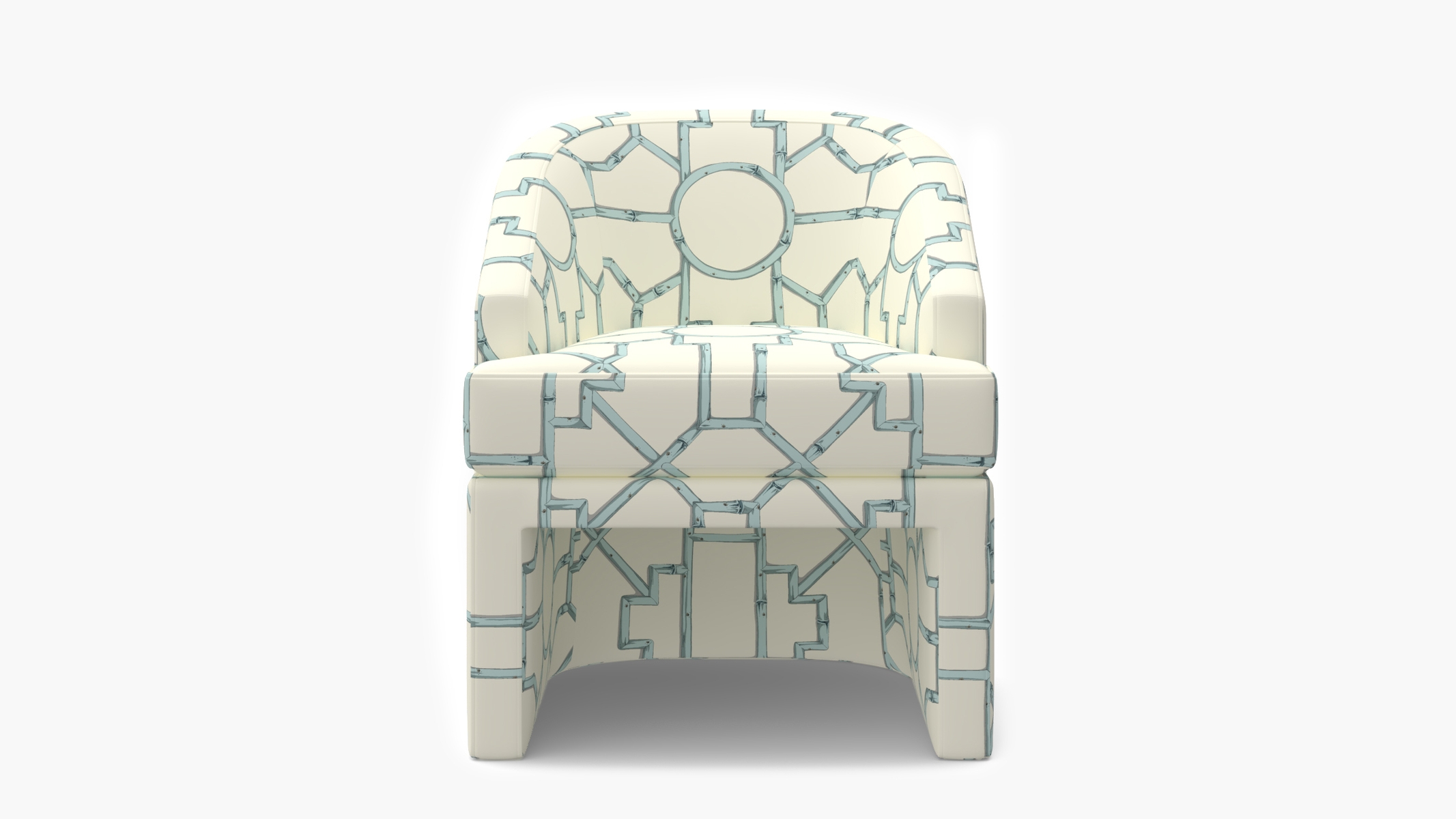 Arco Dining Chair, Blue Baldwin Bamboo - Image 1