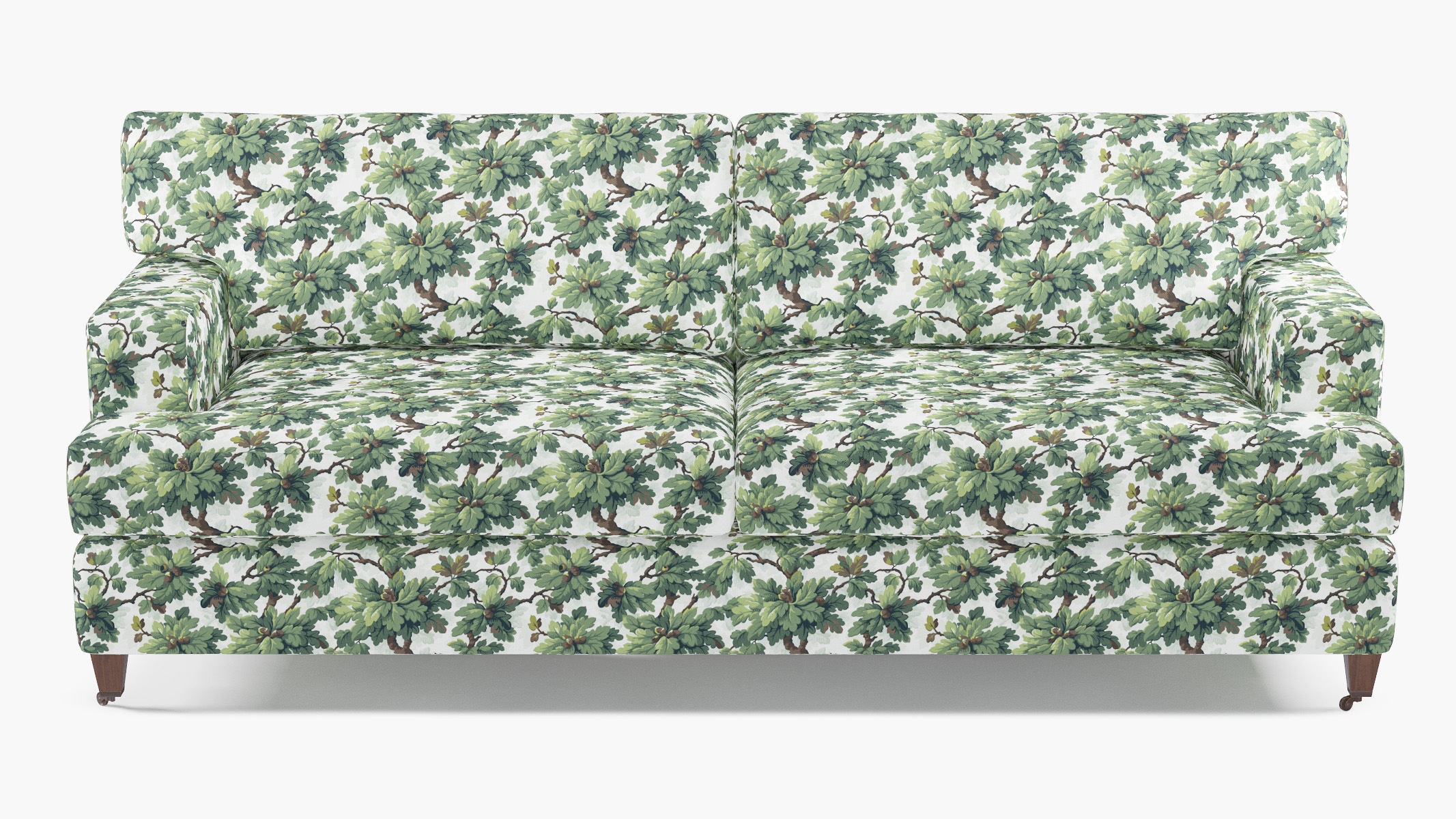 Classic Sofa, Vert Woodland, Walnut with Antique Brass Caster - Image 0