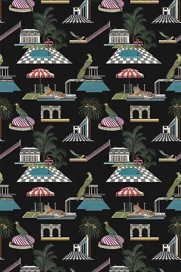 Golden Age Architectural Patterned Wallpaper - Image 0