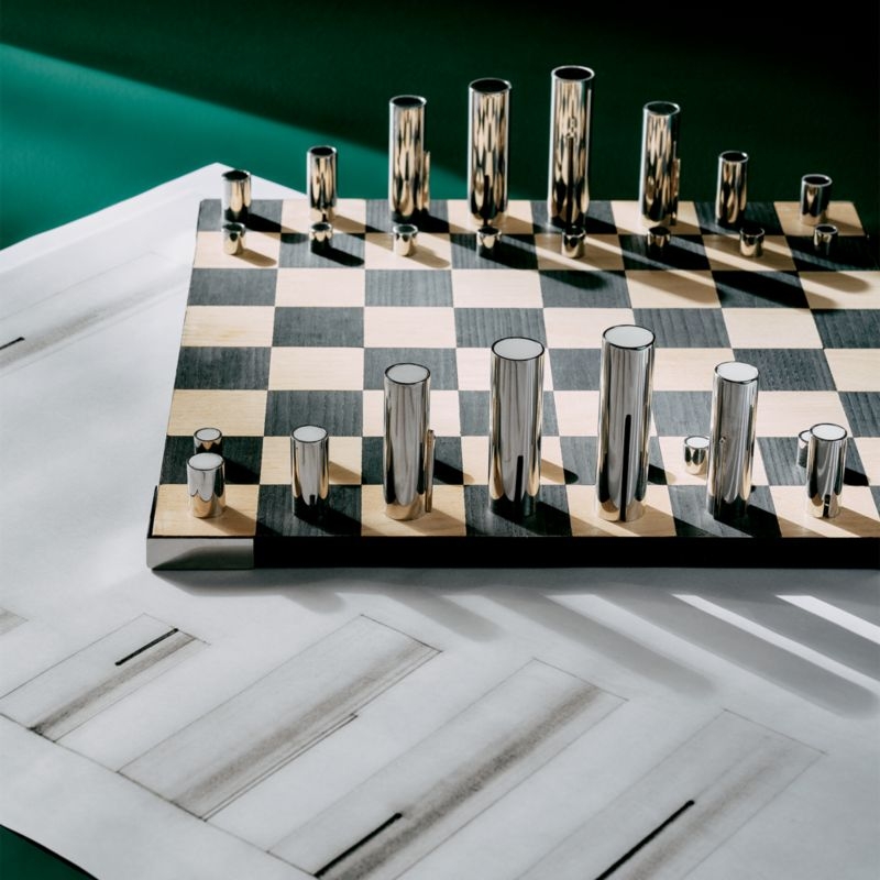 Famiglia Modern Stainless Steel Chess Set by Gianfranco Frattini - Image 3