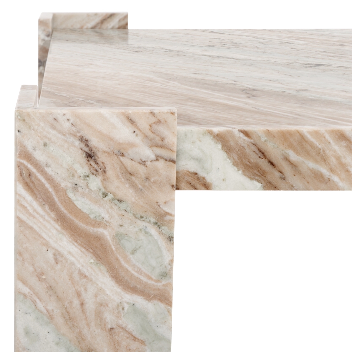 Catayana Marble Coffee Table - White/Brown - Image 3