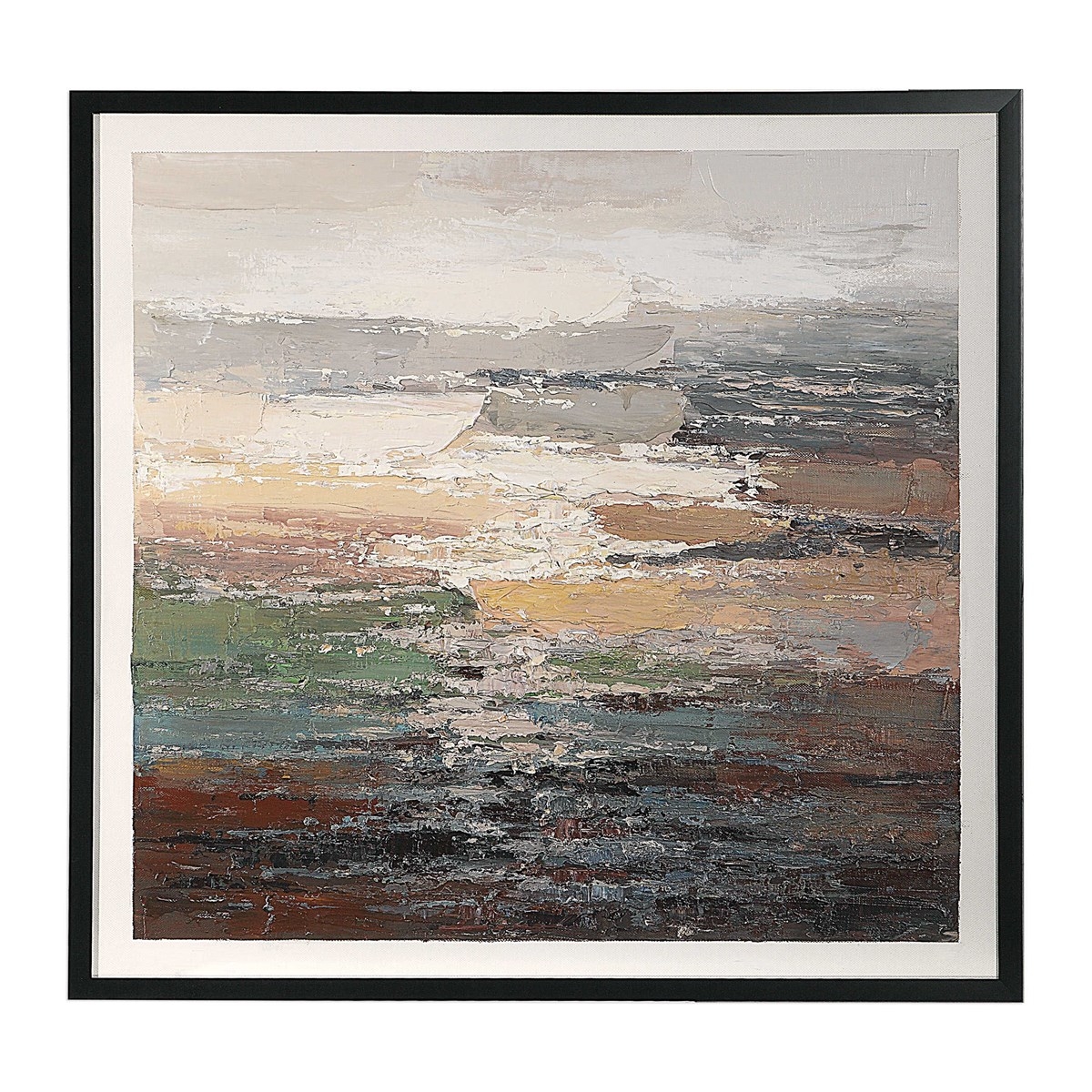 Tides Abstract Framed Art, 49" x 49" - Image 0