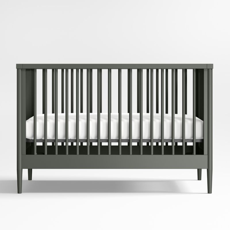 Hampshire Olive Green Wood Convertible Baby Crib with Toddler Bed Rail - Image 3