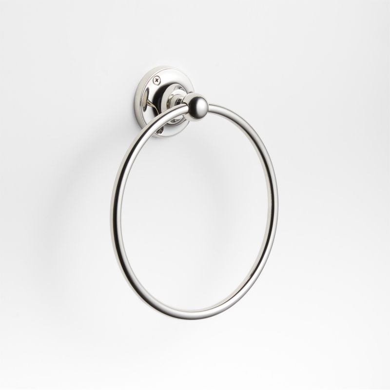 Classic Round Polished Chrome Bathroom Hand Towel Ring - Image 1