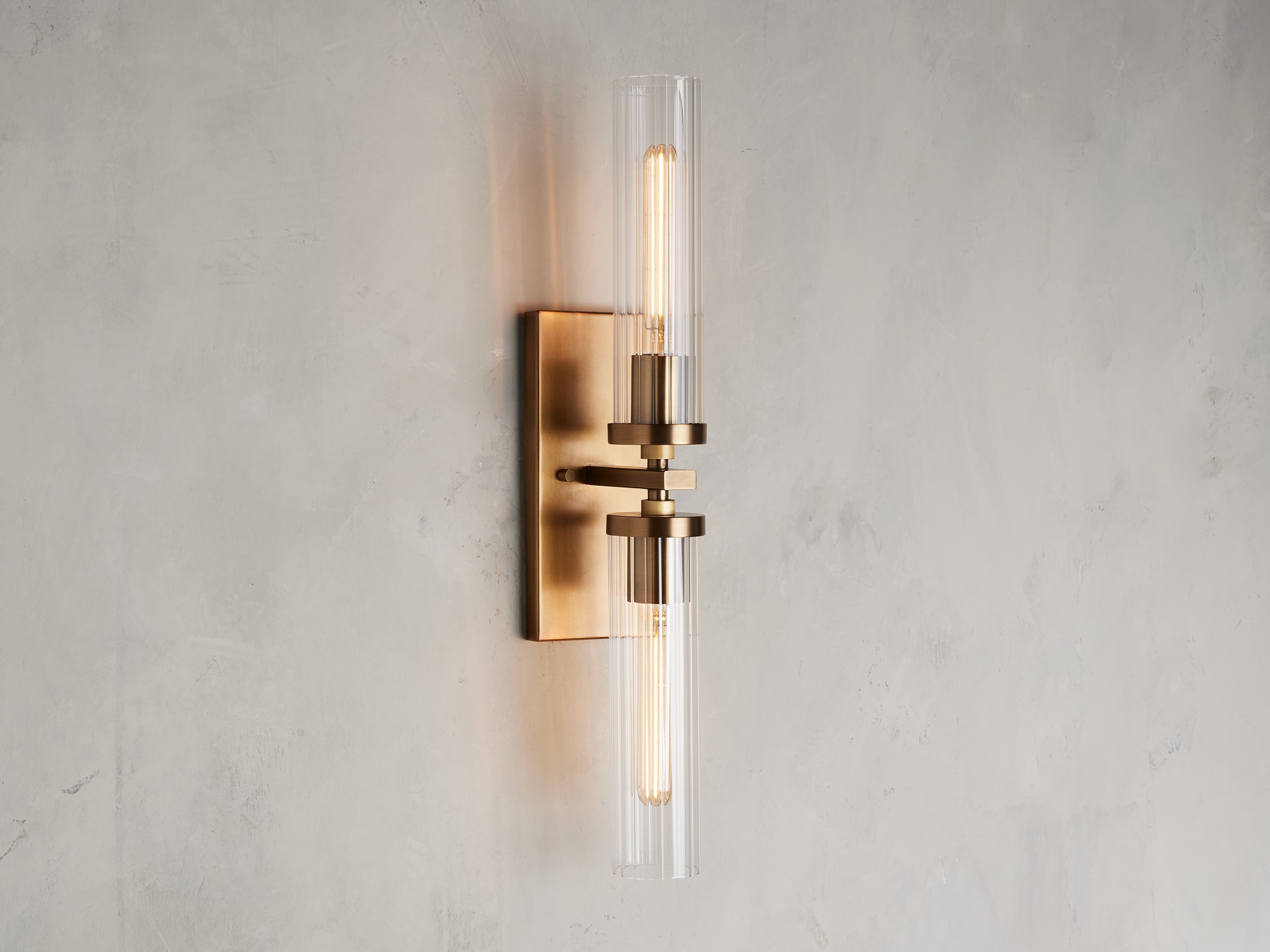 Andreas Double Sconce in Glass Brass - Image 0