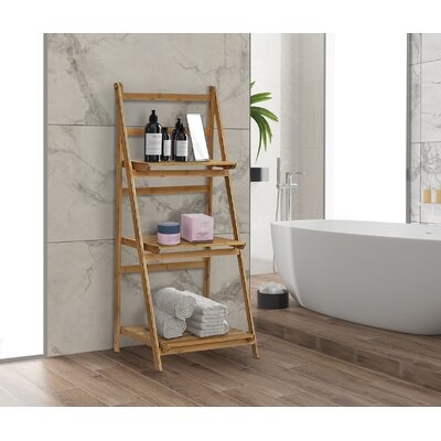 17.75" W x 39.5" H x 13" D Solid Wood Free-Standing Bathroom Shelves - Image 0