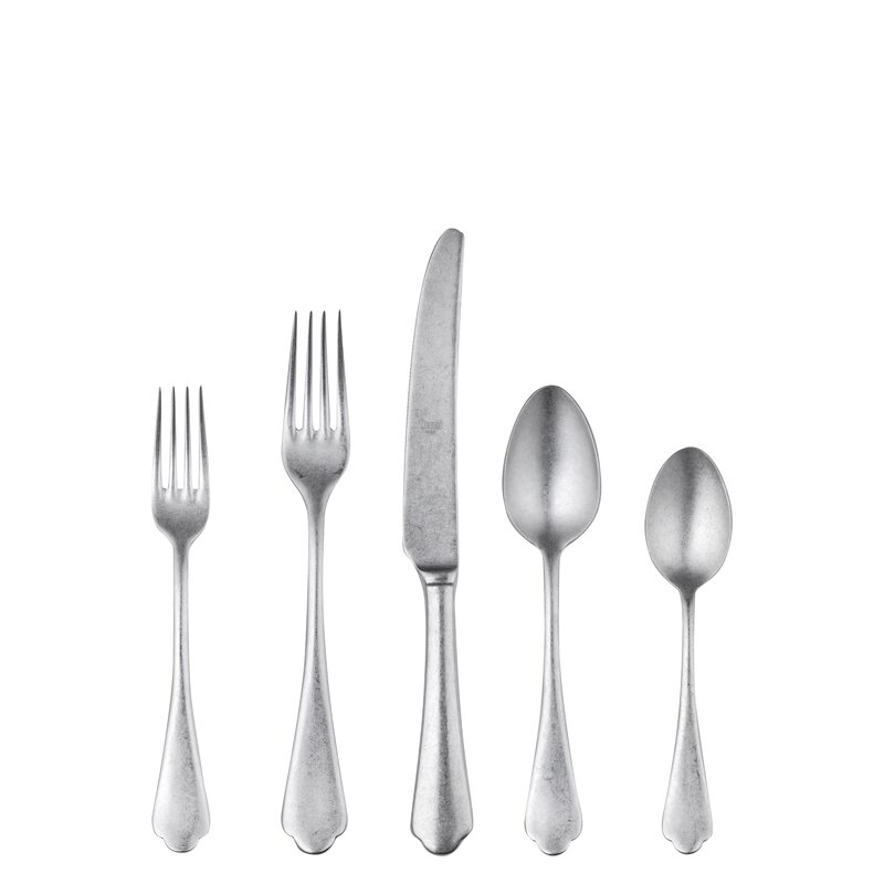 Dolce Vita Pewter 20 Piece 18/10 Stainless Steel Flatware Set, Service for 4 - Image 0