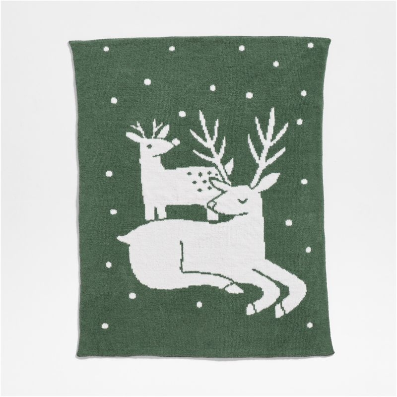 Reindeer Chenille Christmas Baby Stroller Blanket - Image 3