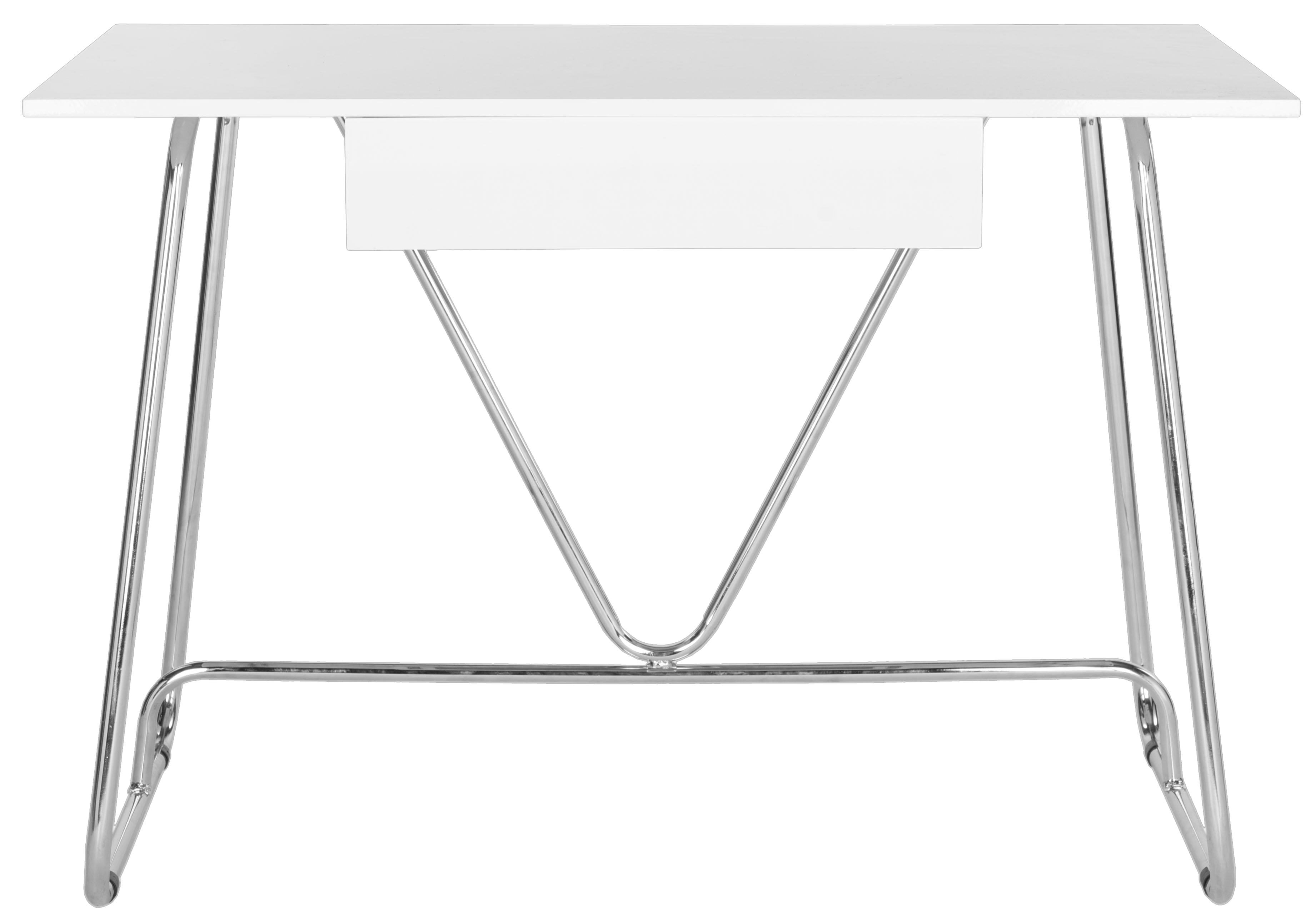 Malloy Desk - White/Chrome - Safavieh - Image 0