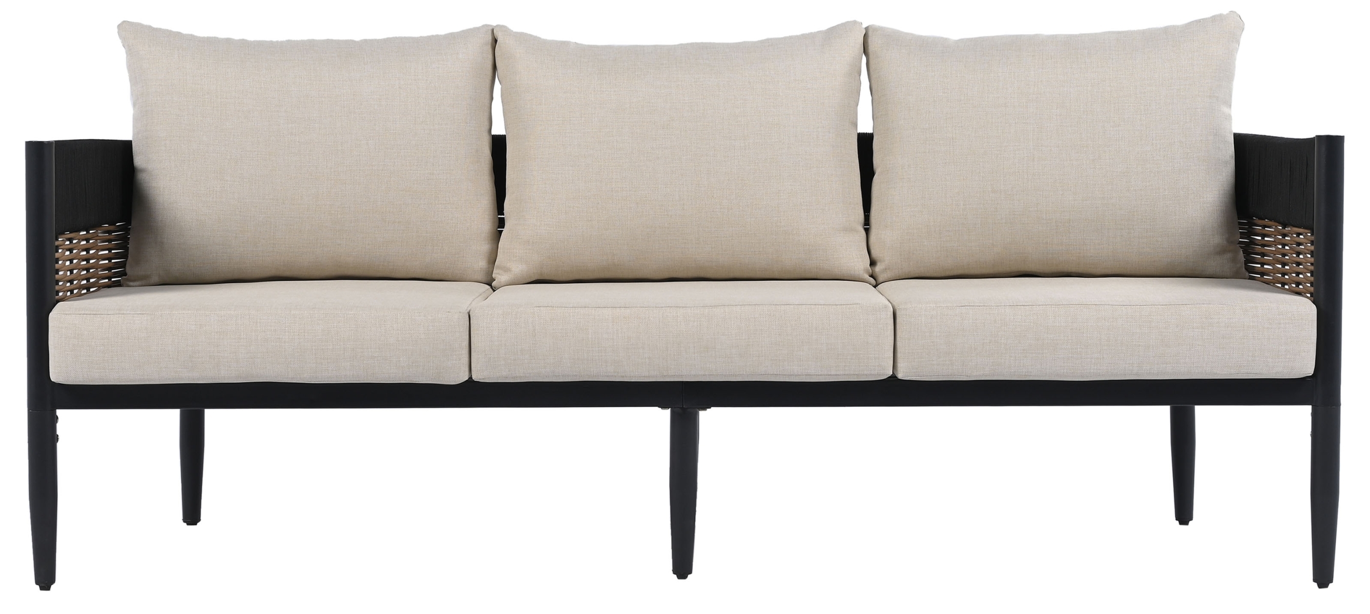 Harrison Indoor-Outdoor 3 Seater Sofa - Black/Taupe - Image 0