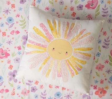 Smiling Sun Pillow, Multi, 16x16" - Image 3