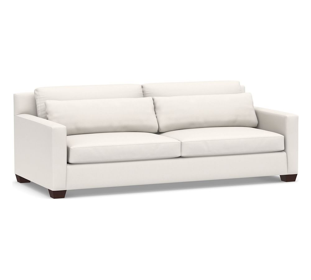 York Square Arm Upholstered Deep Seat Grand Sofa 2-Seater, Down Blend Wrapped Cushions, Performance Everydaylinen(TM) by Crypton(R) Home Ivory - Image 0
