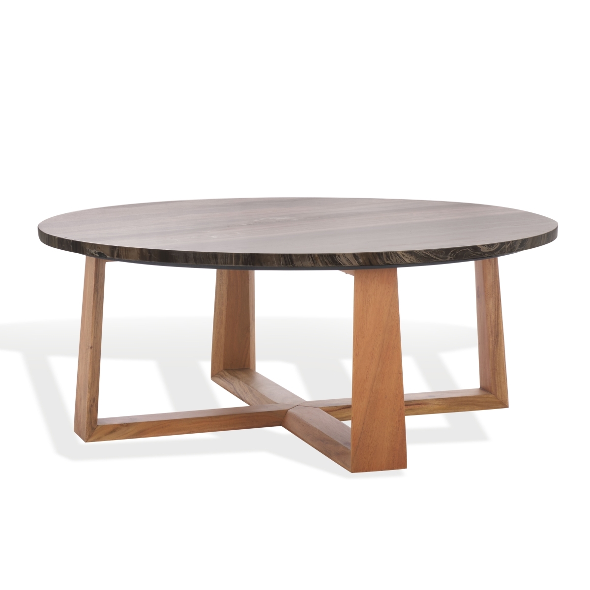Trenton Marble Top Coffee Table - Brown/Natural - Image 5