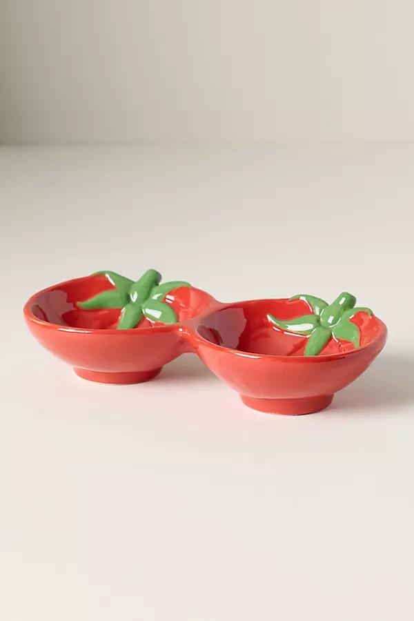 Tomato Dolomite Double Pinch Bowl - Image 0