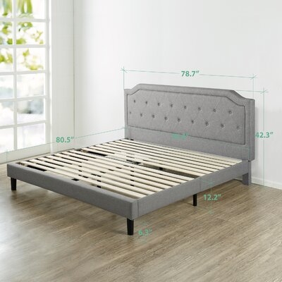Scalloped Upholstered Platform Bed - Image 0