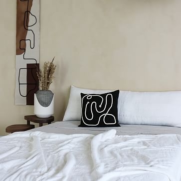 Kaiyo Linework Lumbar Pillow,Ivory + Black - Image 1